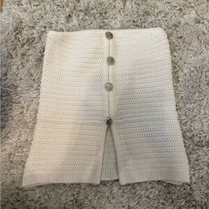 Bershka Off-White Knit Tube Top